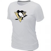 Wholesale Cheap Women's Pittsburgh Penguins Big & Tall Logo White NHL T-Shirt