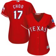 Wholesale Cheap Rangers #17 Shin-Soo Choo Red Alternate Women's Stitched MLB Jersey