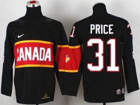 Wholesale Cheap Team Canada 2014 Olympic #31 Carey Price Black Stitched Youth NHL Jersey