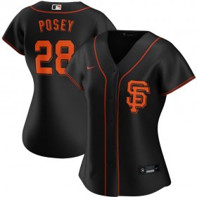 Wholesale Cheap San Francisco Giants #28 Buster Posey Nike Women\'s Alternate 2020 MLB Player Jersey Black