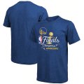 Wholesale Cheap Men's Golden State Warriors 2021-2022 Royal NBA Finals Champions Swish Tri-Blend T-Shirt