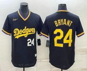 Wholesale Cheap Men's Los Angeles Dodgers #24 Kobe Bryant Number Black Stitched Pullover Throwback Nike Jerseys