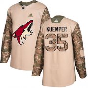 Wholesale Cheap Adidas Coyotes #35 Darcy Kuemper Camo Authentic 2017 Veterans Day Stitched NHL Jersey