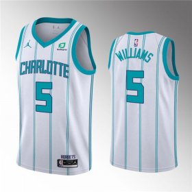 Wholesale Cheap Men\'s Charlotte Hornets #5 Mark Williams 2022 Draft White Stitched Basketball Jersey