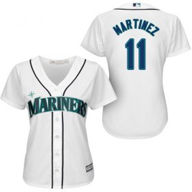 Wholesale Cheap Mariners #11 Edgar Martinez White Home Women\'s Stitched MLB Jersey
