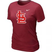 Wholesale Cheap Women's St.Louis Cardinals Heathered Nike Red Blended T-Shirt