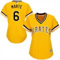Wholesale Cheap Pirates #6 Starling Marte Gold Alternate Women's Stitched MLB Jersey