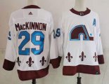 Wholesale Cheap Men's Colorado Avalanche #29 Nathan MacKinnon White 2021 Retro Stitched NHL Jersey
