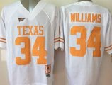 Wholesale Cheap Men's Texas Longhorns #34 Ricky Williams White Throwback NCAA Football Jersey