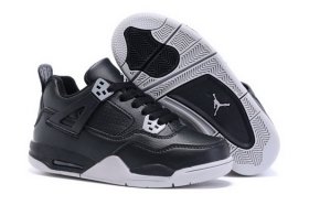 Wholesale Cheap Kid\'s Air Jordan 4 Shoes Black/gray