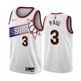 Wholesale Cheap Men\'s Phoenix Suns #3 Chris Paul 2022-23 White 75th Anniversary Association Edition Stitched Jersey