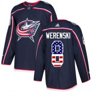 Wholesale Cheap Adidas Blue Jackets #8 Zach Werenski Navy Blue Home Authentic USA Flag Stitched Youth NHL Jersey