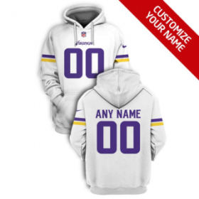Wholesale Cheap Men\'s Minnesota Vikings Active Player White Custom 2021 Pullover Hoodie