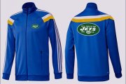 Wholesale Cheap NFL New York Jets Team Logo Jacket Blue_4