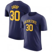 Wholesale Cheap Men's Golden State Warriors #30 Stephen Curry Navy 2022-23 Statement Edition Name & Number T-Shirt