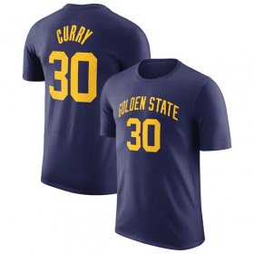 Wholesale Cheap Men\'s Golden State Warriors #30 Stephen Curry Navy 2022-23 Statement Edition Name & Number T-Shirt