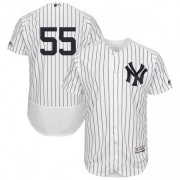 Wholesale Cheap Yankees #55 Domingo German White Strip Flexbase Authentic Collection Stitched MLB Jersey