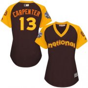 Wholesale Cheap Cardinals #13 Matt Carpenter Brown 2016 All-Star National League Women's Stitched MLB Jersey
