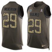Wholesale Cheap Nike Rams #29 Eric Dickerson Green Men's Stitched NFL Limited Salute To Service Tank Top Jersey