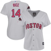 Wholesale Cheap Red Sox #14 Jim Rice Grey Road 2018 World Series Champions Women's Stitched MLB Jersey