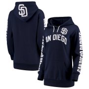 Wholesale Cheap San Diego Padres G-III 4Her by Carl Banks Women's Extra Innings Pullover Hoodie Navy