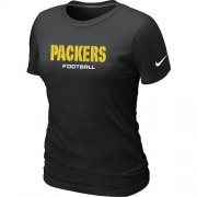 Wholesale Cheap Women's Nike Green Bay Packers Sideline Legend Authentic Font T-Shirt Black