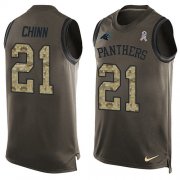 Wholesale Cheap Nike Panthers #21 Jeremy Chinn Green Men's Stitched NFL Limited Salute To Service Tank Top Jersey