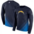 Wholesale Cheap Men's Los Angeles Chargers Nike Navy Sideline Legend Prism Performance Long Sleeve T-Shirt