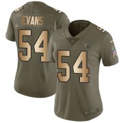 Wholesale Cheap Nike Titans #54 Rashaan Evans Olive/Gold Women's Stitched NFL Limited 2017 Salute to Service Jersey