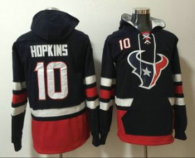 Wholesale Cheap Men\'s Houston Texans #10 DeAndre Hopkins NEW Navy Blue Pocket Stitched NFL Pullover Hoodie