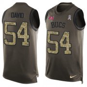 Wholesale Cheap Nike Buccaneers #54 Lavonte David Green Men's Stitched NFL Limited Salute To Service Tank Top Jersey