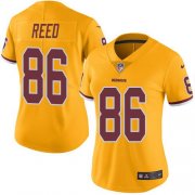 Wholesale Cheap Nike Redskins #86 Jordan Reed Gold Women's Stitched NFL Limited Rush Jersey