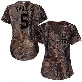 Wholesale Cheap Cardinals #5 Albert Pujols Camo Realtree Collection Cool Base Women\'s Stitched MLB Jersey