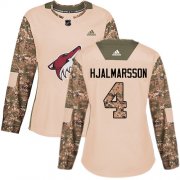 Wholesale Cheap Adidas Coyotes #4 Niklas Hjalmarsson Camo Authentic 2017 Veterans Day Women's Stitched NHL Jersey