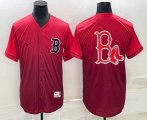 Wholesale Cheap Men's Boston Red Sox Big Logo Nike Red Fade Stitched Jersey