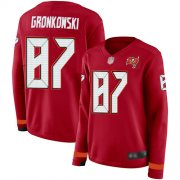 Wholesale Cheap Nike Buccaneers #87 Rob Gronkowski Red Team Color Women's Stitched NFL Limited Therma Long Sleeve Jersey