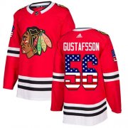 Wholesale Cheap Adidas Blackhawks #56 Erik Gustafsson Red Home Authentic USA Flag Stitched Youth NHL Jersey
