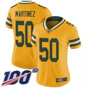 Wholesale Cheap Nike Packers #50 Blake Martinez Yellow Women's Stitched NFL Limited Rush 100th Season Jersey