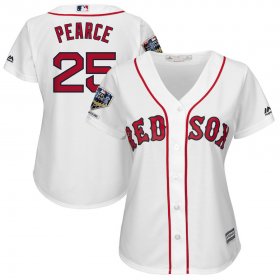 Wholesale Cheap Boston Red Sox #25 Steve Pearce Majestic Women\'s 2018 World Series Champions Home Cool Base Player Jersey White
