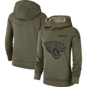 Wholesale Cheap Women's Jacksonville Jaguars Nike Olive Salute to Service Sideline Therma Performance Pullover Hoodie