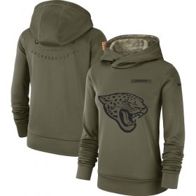 Wholesale Cheap Women\'s Jacksonville Jaguars Nike Olive Salute to Service Sideline Therma Performance Pullover Hoodie