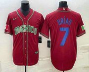 Wholesale Cheap Mens Mexico Baseball #7 Julio Urias 2023 Red Blue World Baseball Classic Stitched Jersey