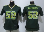 Wholesale Cheap Nike Packers #52 Clay Matthews Green Team Color Women's Stitched NFL Elite Strobe Jersey