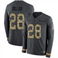 Wholesale Cheap Nike Packers #28 AJ Dillon Anthracite Salute to Service Youth Stitched NFL Limited Therma Long Sleeve Jersey