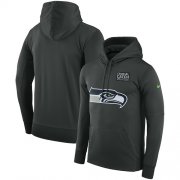 Wholesale Cheap NFL Men's Seattle Seahawks Nike Anthracite Crucial Catch Performance Pullover Hoodie