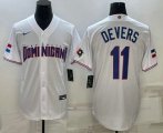 Wholesale Cheap Men's Dominican Republic Baseball #11 Rafael Devers 2023 White World Baseball Classic Stitched Jerseys
