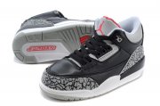 Wholesale Cheap Air Jordan 3 Kids(2017 Release) Shoes Black/gray cement-red