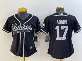 Wholesale Cheap Women\'s Las Vegas Raiders #17 Davante Adams Black With Patch Cool Base Stitched Baseball Jersey(Run Small)