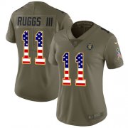 Wholesale Cheap Nike Raiders #11 Henry Ruggs III Olive/USA Flag Women's Stitched NFL Limited 2017 Salute To Service Jersey