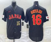 Wholesale Cheap Men's Japan Baseball #16 Shohei Ohtani Number 2023 Black World Classic Stitched Jersey